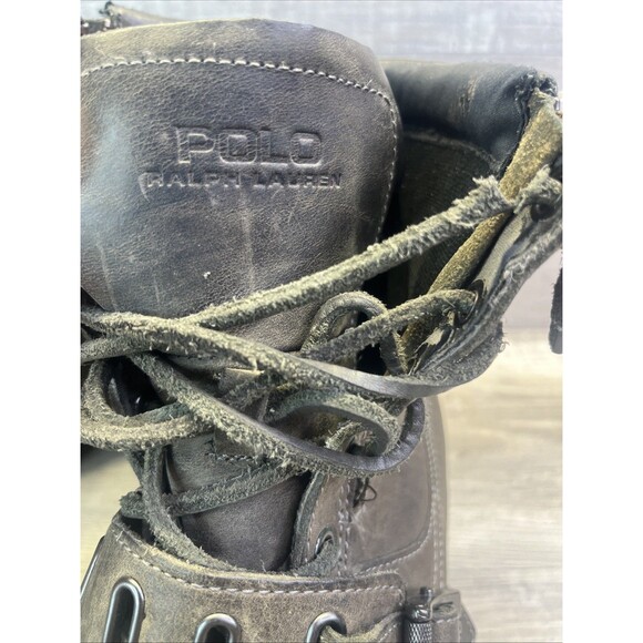 Polo Ralph Lauren Andres Boots Mens 11 D  Lace Up Buckle Zip Leather - Picture 3 of 16